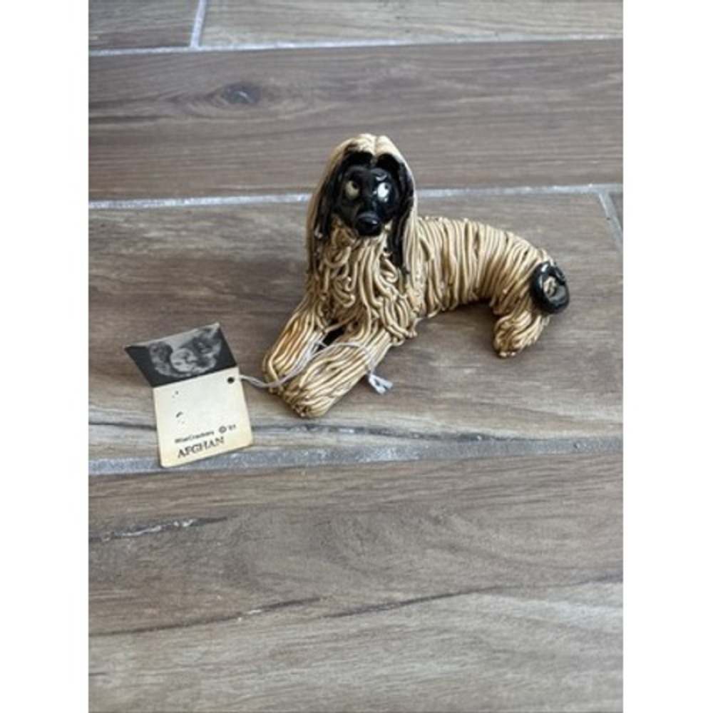 Afghan Figurine Wisecrackers Kathy WISE Sculpture Of An Afghan Dog Signed